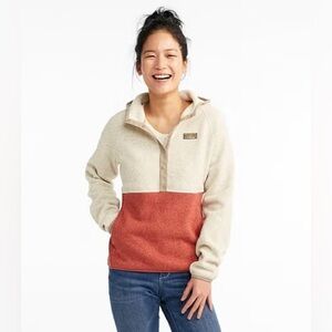 L.L Bean Two-Tone Pullover Top in Cream and Rust - Outdoor Style